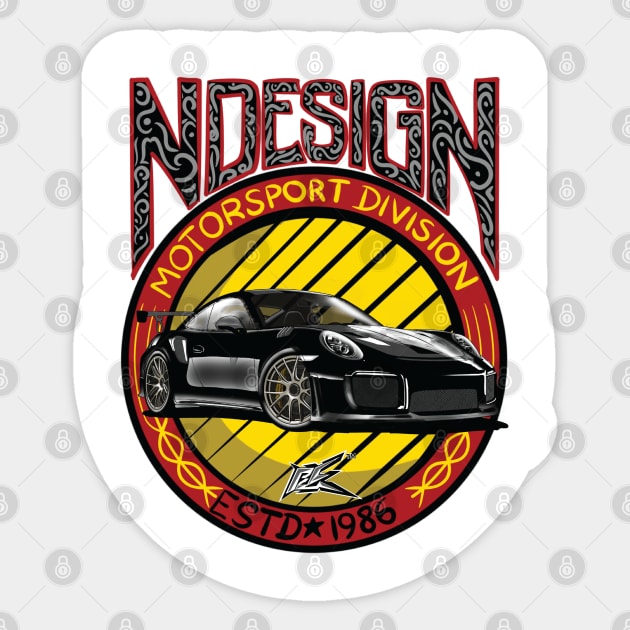 porsche 911 gt3 black Sticker by naquash